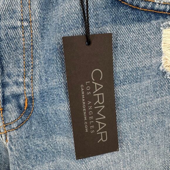 Carmar NWT Distressed Boyfriend Straight Leg Jeans Cotton Denim Size 29 - Picture 3 of 9